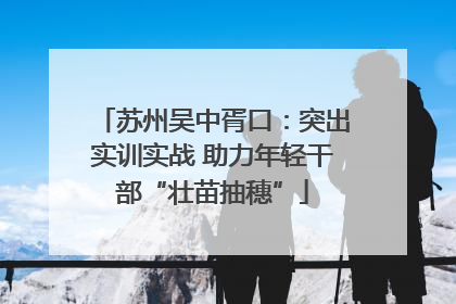 苏州吴中胥口：突出实训实战 助力年轻干部“壮苗抽穗”