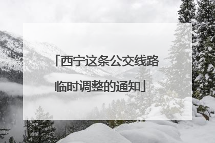 西宁这条公交线路临时调整的通知