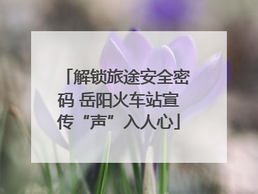 解锁旅途安全密码 岳阳火车站宣传“声”入人心