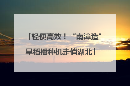 轻便高效！“南漳造”旱稻播种机走俏湖北