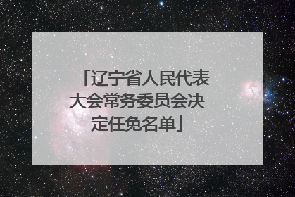 辽宁省人民代表大会常务委员会决定任免名单