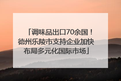 调味品出口70余国！德州乐陵市支持企业加快布局多元化国际市场