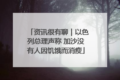 资讯很有聊｜以色列总理声称 加沙没有人因饥饿而消瘦