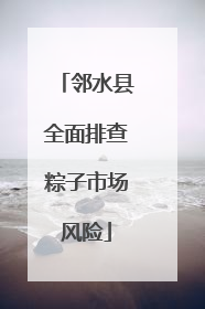 邻水县全面排查粽子市场风险