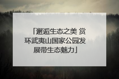 邂逅生态之美 赏环武夷山国家公园发展带生态魅力