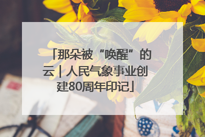 那朵被“唤醒”的云｜人民气象事业创建80周年印记