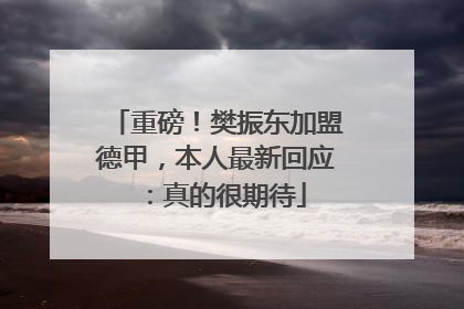 重磅！樊振东加盟德甲，本人最新回应：真的很期待