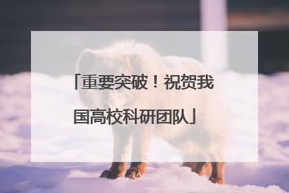 重要突破！祝贺我国高校科研团队