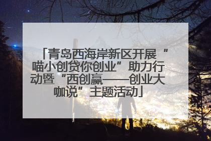青岛西海岸新区开展“喵小创贷你创业”助力行动暨“西创赢——创业大咖说”主题活动