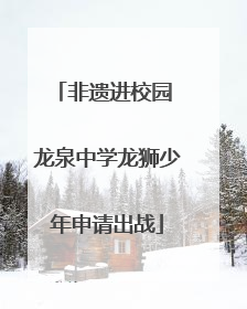 非遗进校园 龙泉中学龙狮少年申请出战