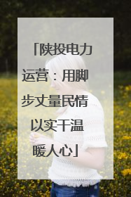 陕投电力运营：用脚步丈量民情 以实干温暖人心