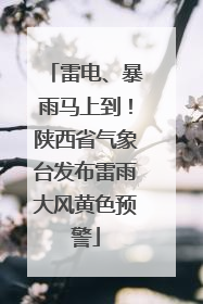 雷电、暴雨马上到！陕西省气象台发布雷雨大风黄色预警