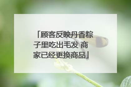 顾客反映丹香粽子里吃出毛发 商家已经更换商品