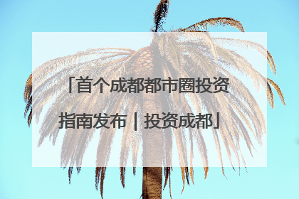 首个成都都市圈投资指南发布｜投资成都
