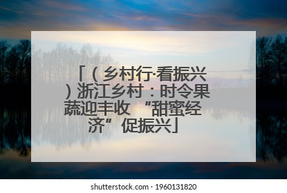 （乡村行·看振兴）浙江乡村：时令果蔬迎丰收 “甜蜜经济”促振兴
