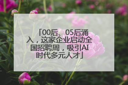 00后、05后涌入，这家企业启动全国招聘周，吸引AI时代多元人才