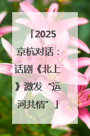 2025京杭对话：话剧《北上》激发“运河共情”