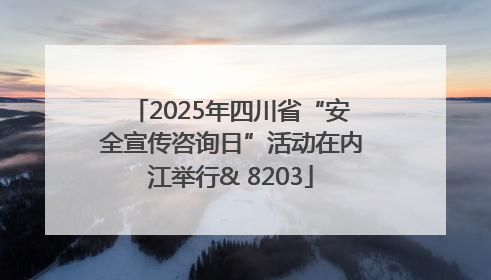 2025年四川省“安全宣传咨询日”活动在内江举行& 8203