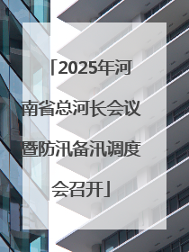 2025年河南省总河长会议暨防汛备汛调度会召开