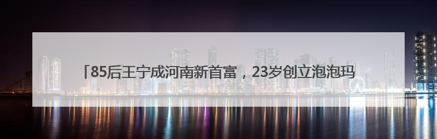 85后王宁成河南新首富，23岁创立泡泡玛特！旗下Labubu全球爆火“一娃难求”