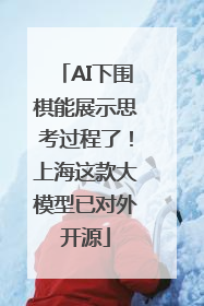 AI下围棋能展示思考过程了！上海这款大模型已对外开源